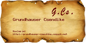 Grundhauser Csendike névjegykártya